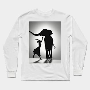 Elephant Shadow Silhouette Anime Style Collection No. 126 Long Sleeve T-Shirt